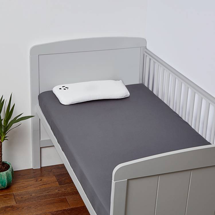 Panda Bamboo Plain Grey 320TC Kids Fitted Sheet - Cotbed 0