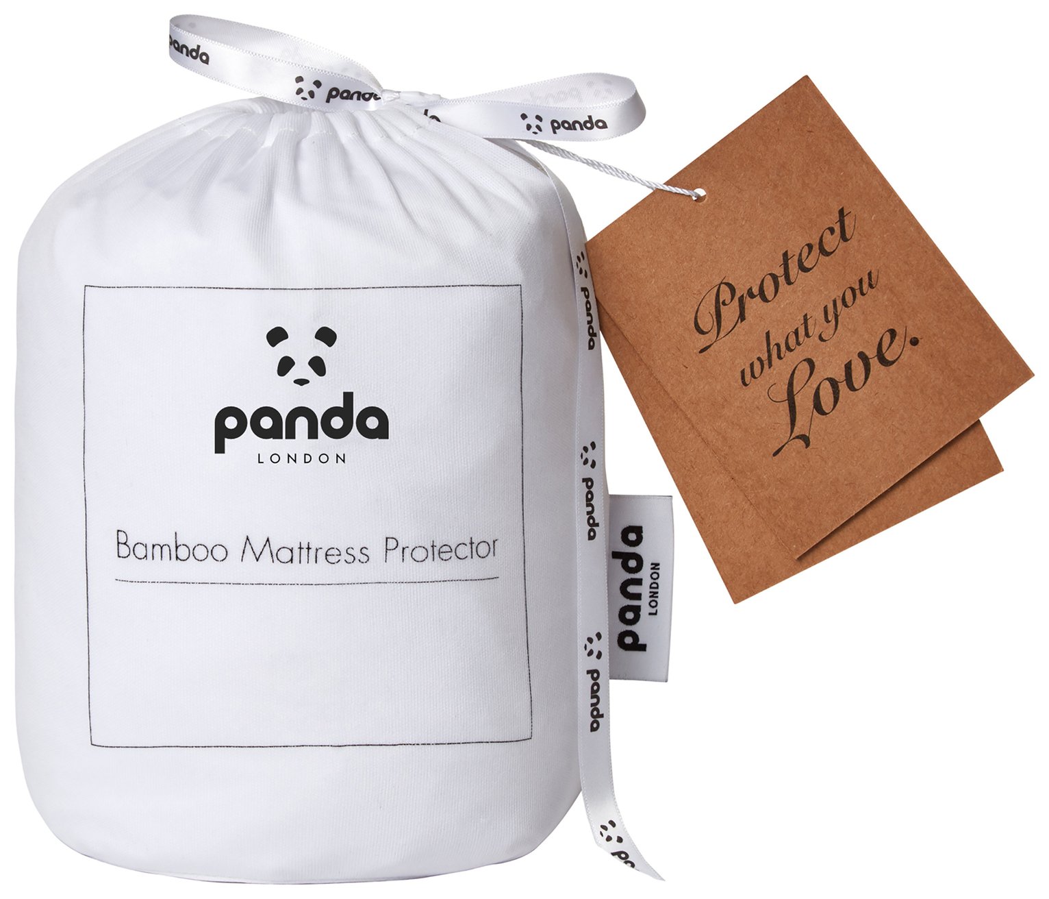 Panda Bamboo Waterproof Mattress Protector - Double