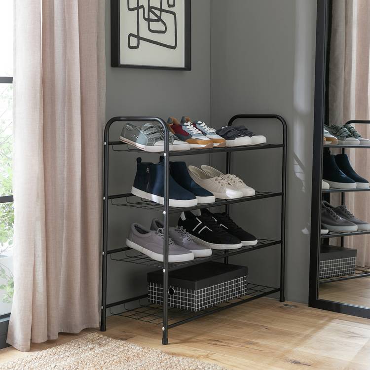 Argos Home Jorn 4 Shelf Shoe Storage Rack - Black  0
