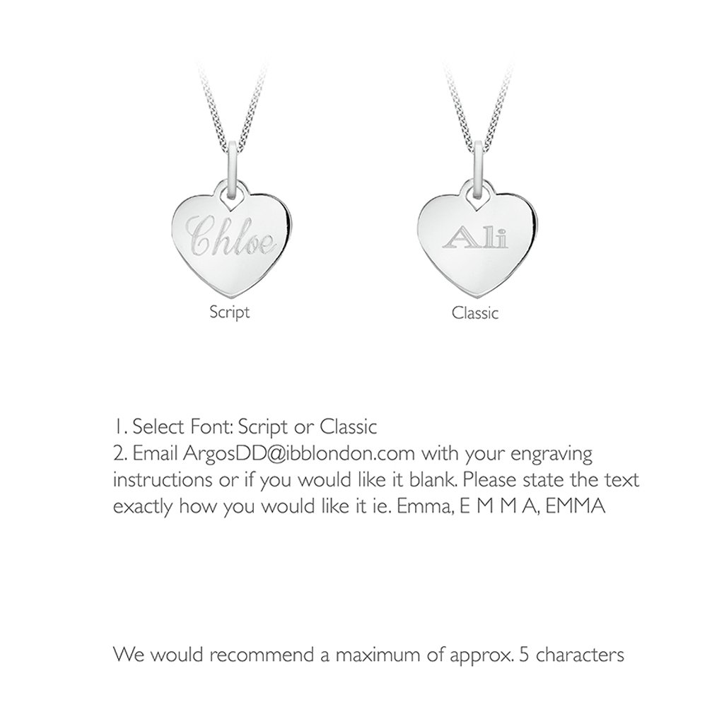Sterling Silver Personalised Heart Pendant 18 Inch Necklace Review