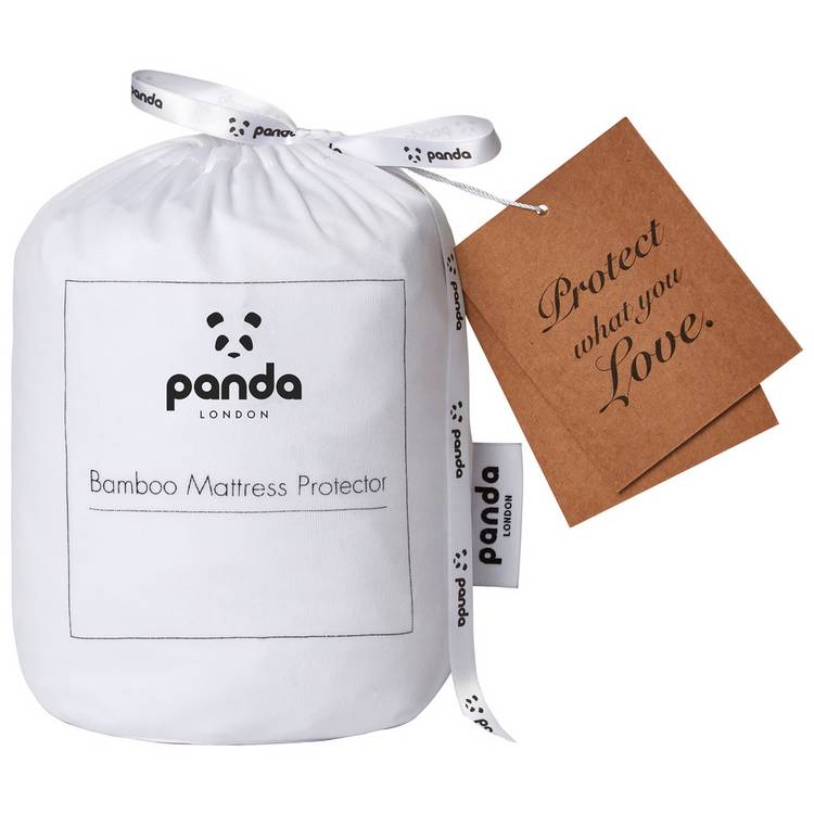 Panda Bamboo Waterproof Mattress Protector - Small Double 0