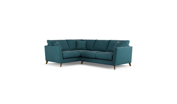 Habitat Lomond Left Hand Corner Sofa - Teal - Dark Leg