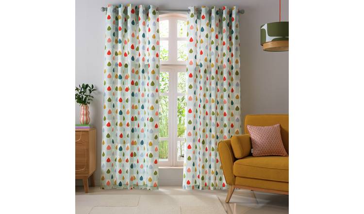 Habitat x Scion Sula Lined Eyelet Curtains - Multicoloured
