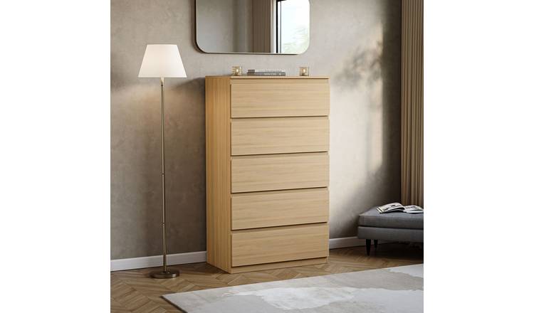 Vida Designs Denver 5 Drawer Chest - Pine