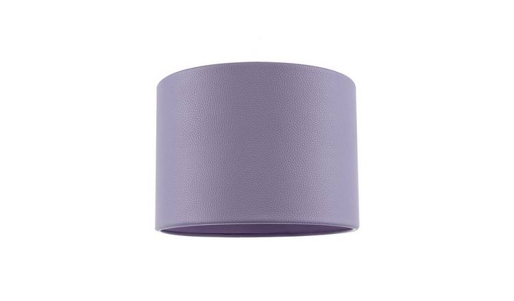 Happy Homewares Soft Lilac Faux Leather with Inner Cotton Lampshade - 25cm