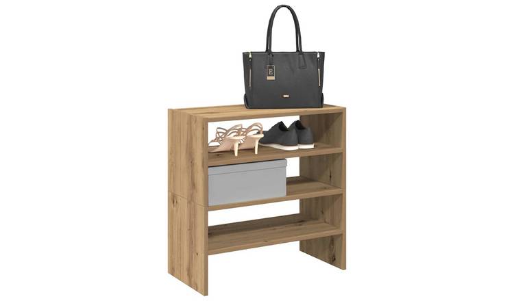 Walplus Pack of 2 Engineered Wood Shoe Rack - Artisan Oak - 60 x 30 x 30.5 cm