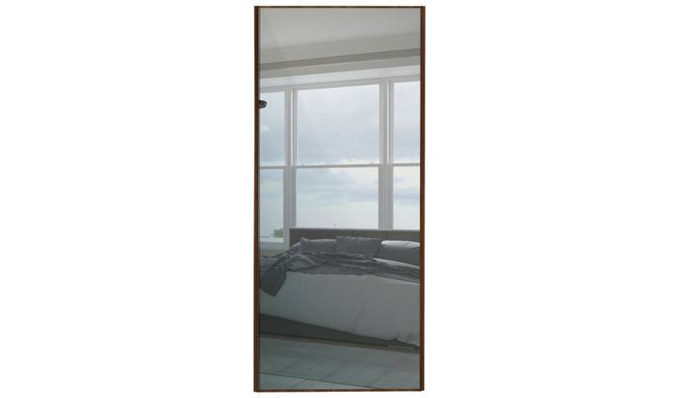 Buy Sliding Wardrobe Door W762mm Walnut Frame Mirror Sliding