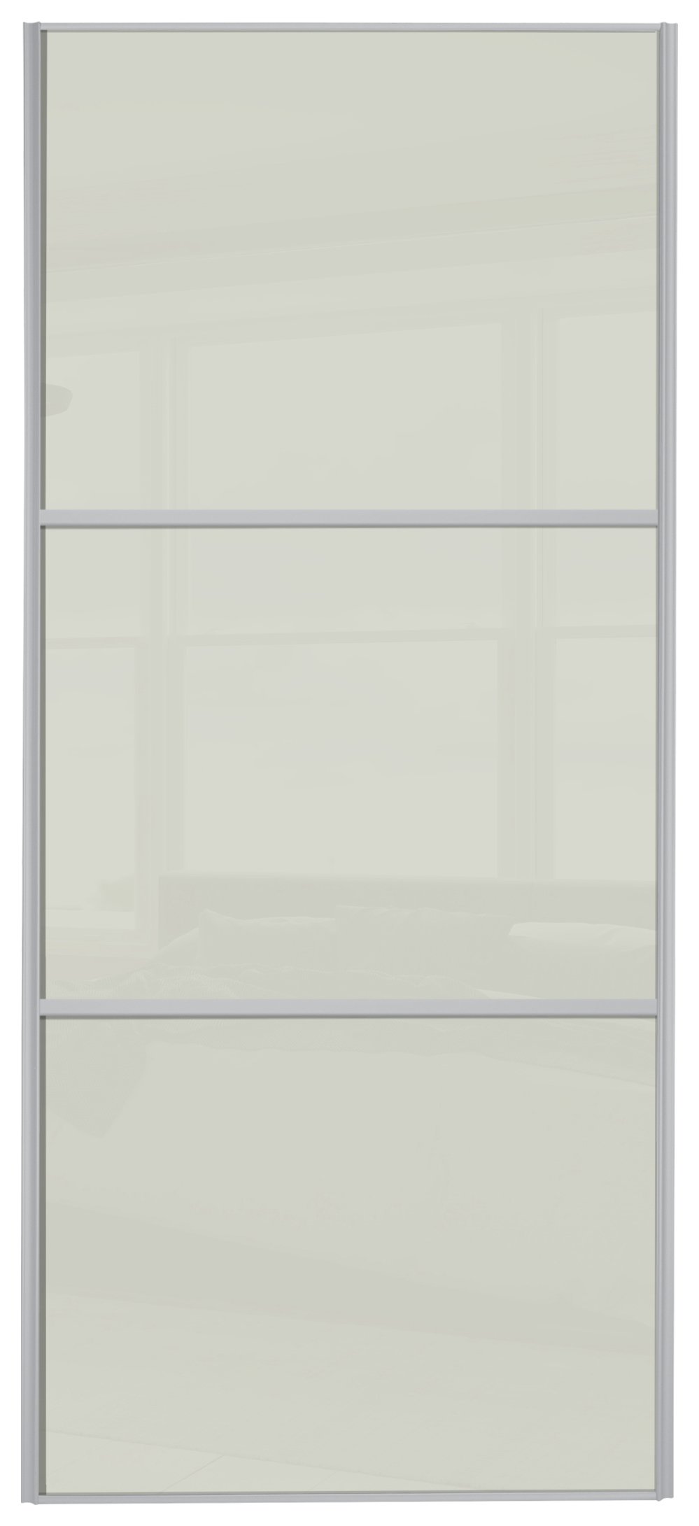 Sliding Wardrobe Door W914mm 3 Panel Soft White Glass (5801754) | Argos ...