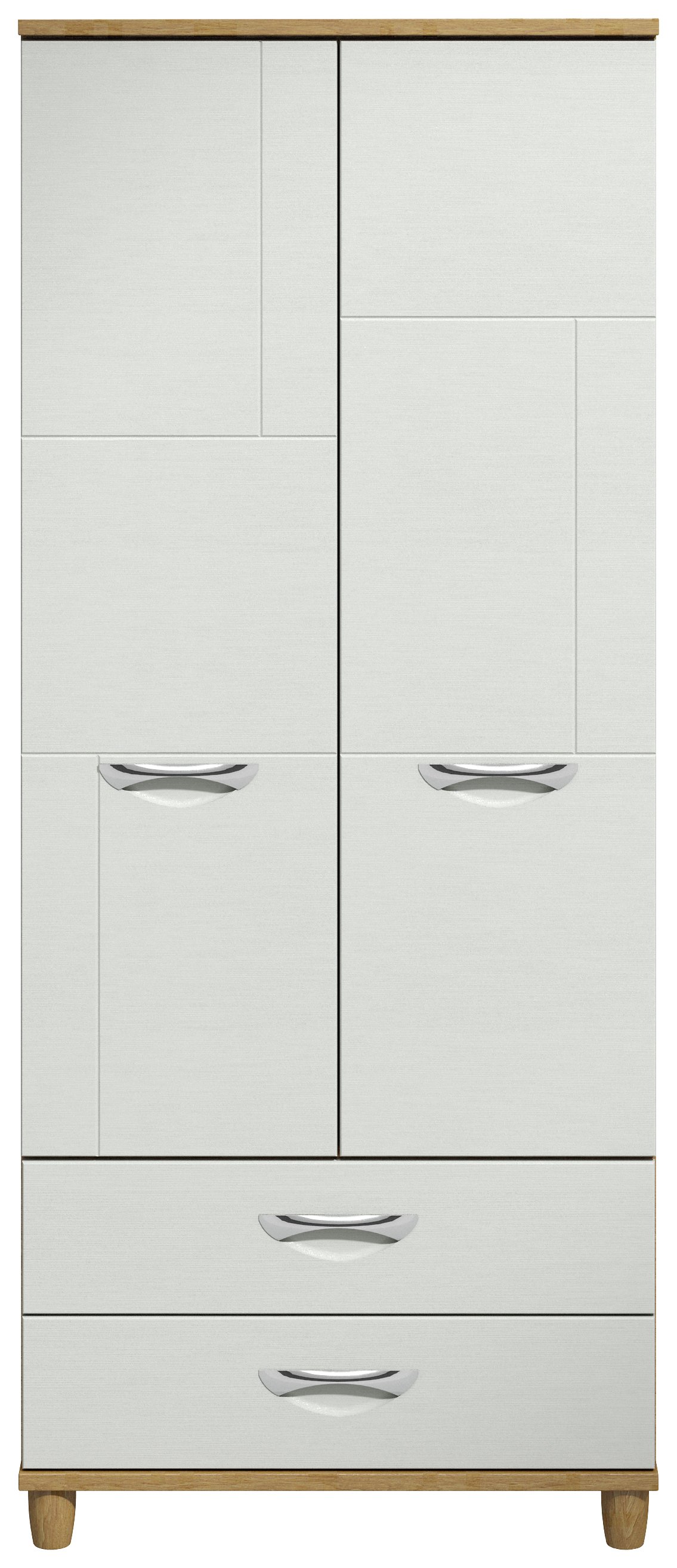 Myra 2 Door 2 Drawer Wardrobe - Oak Effect and White