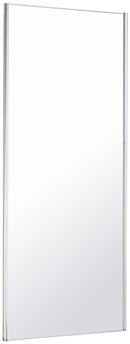 Sliding Wardrobe Door W61mm White Frame Mirror