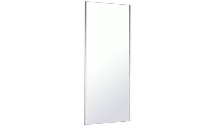 Sliding Wardrobe Door W61mm White Frame Mirror