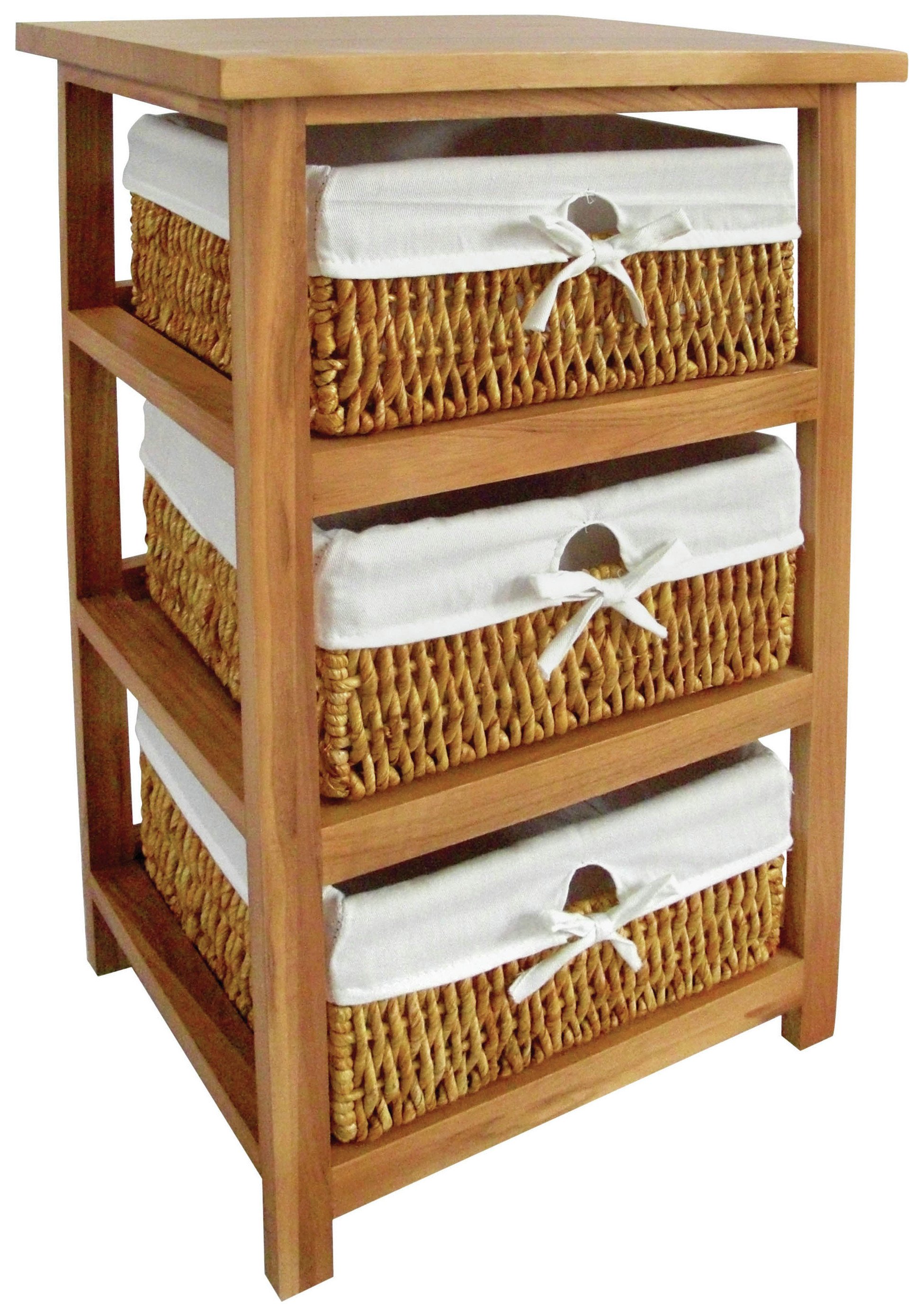 Honey Wood Storage Unit with 3 Maize Baskets. at Argos