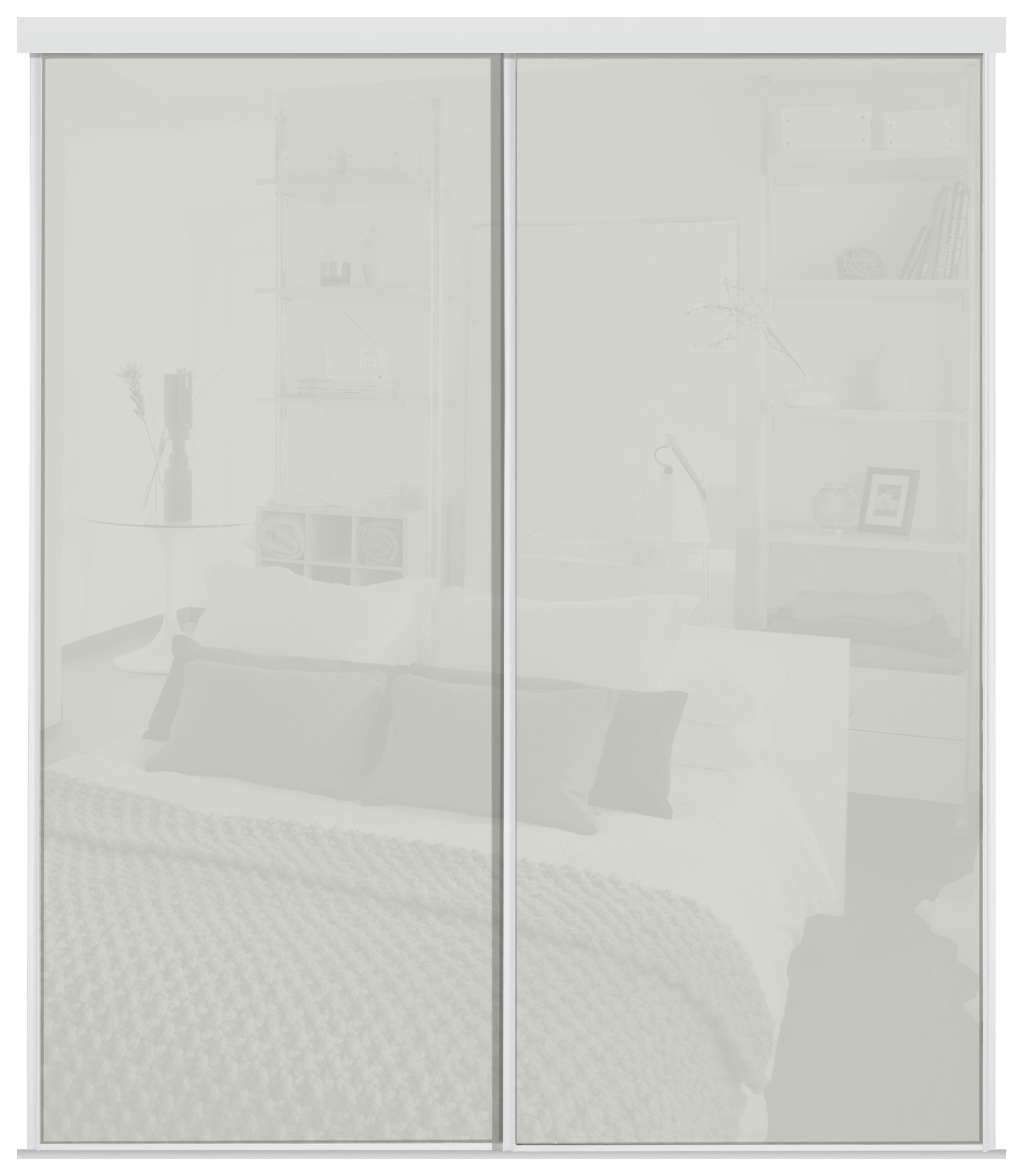 Sliding Doors and track W1489 White Frame Arctic White Glass Review