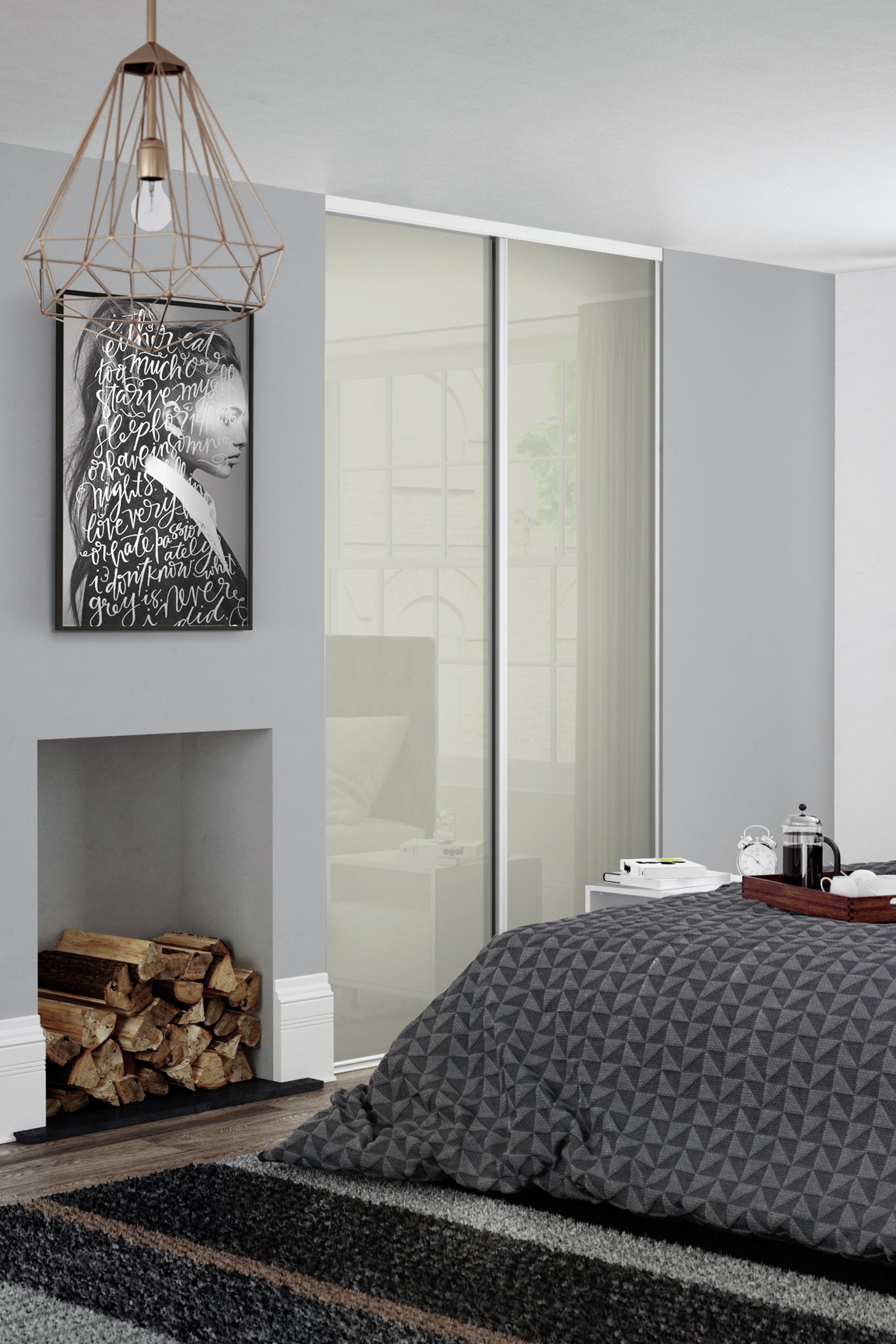 Sliding Doors and track W1489 White Frame Arctic White Glass Review