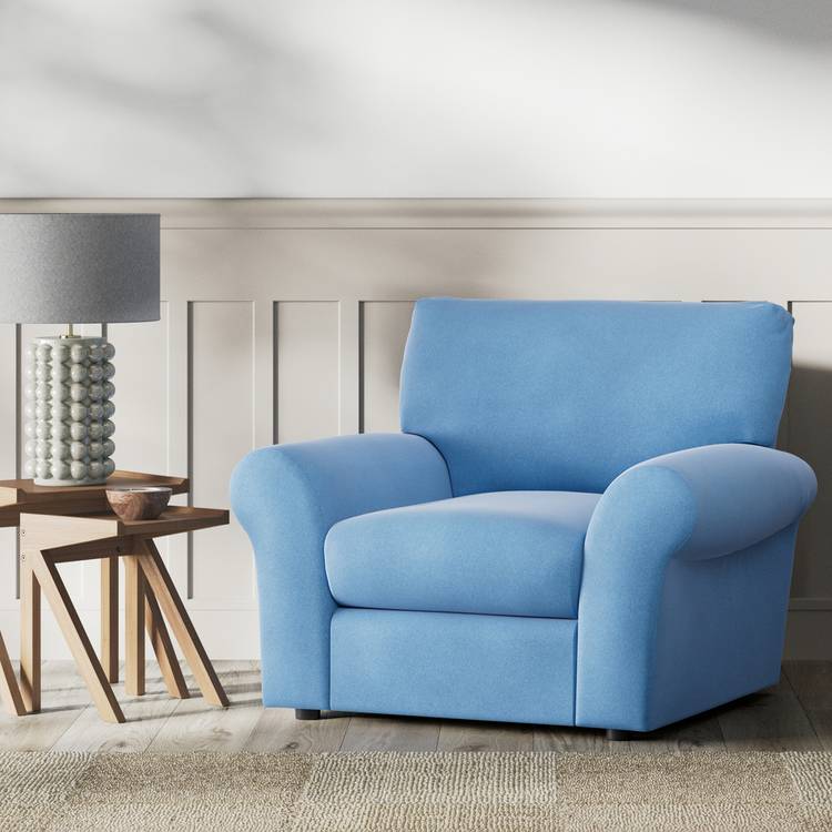 Habitat Molton Velvet Armchair - Sky Blue 0