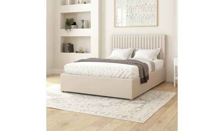 Aspire Double Linen Adjustable Bed with Mattress - Off White