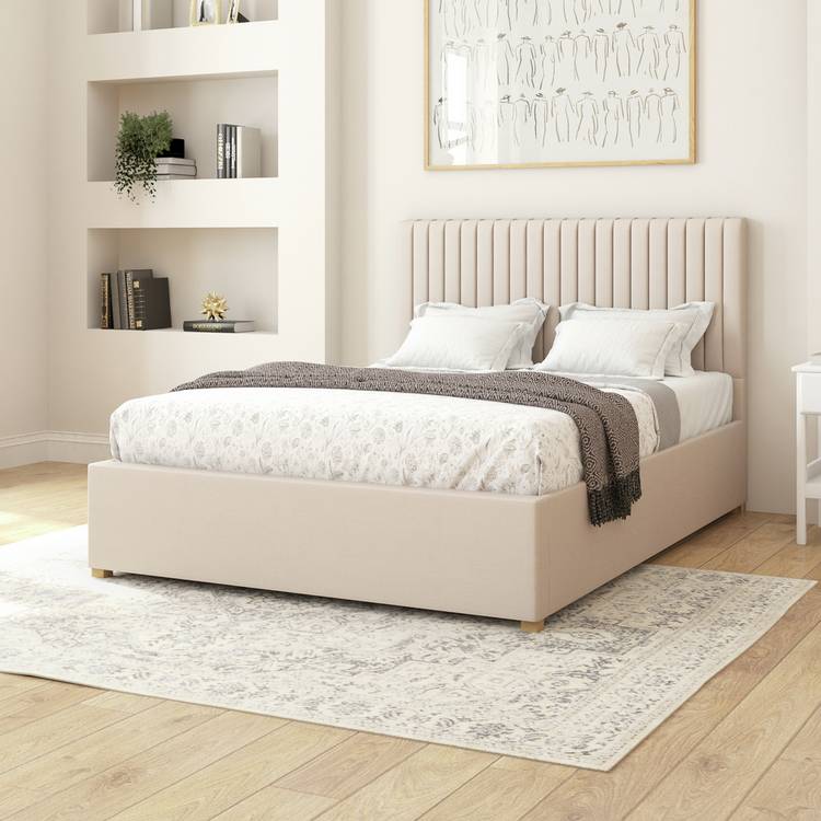 Aspire Double Linen Adjustable Bed with Mattress - Off White 0