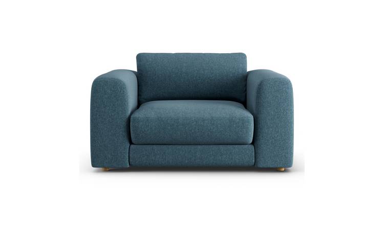 Habitat Ayr Fabric Cuddle Chair - Blue