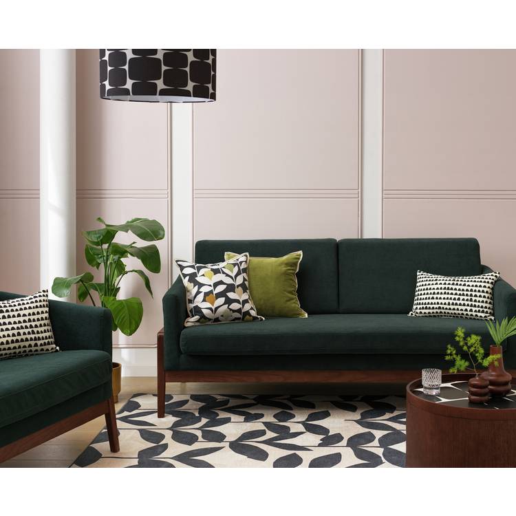 Habitat x Scion Esala Fabric 3 Seater Sofa - Green 0