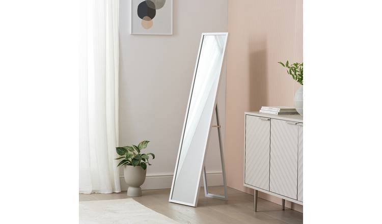 Home Essentials White Free Standing Cheval Mirror - 150x30cm