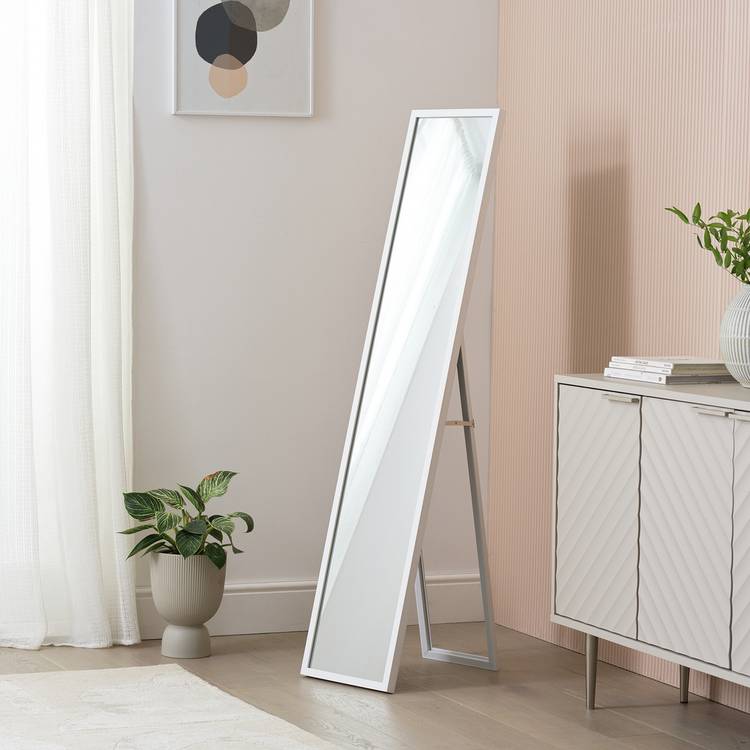Home Essentials White Free Standing Cheval Mirror - 150x30cm 0