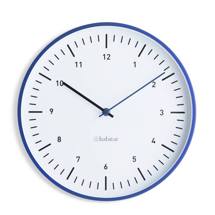 Habitat Analogue Wall Clock - Blue 0