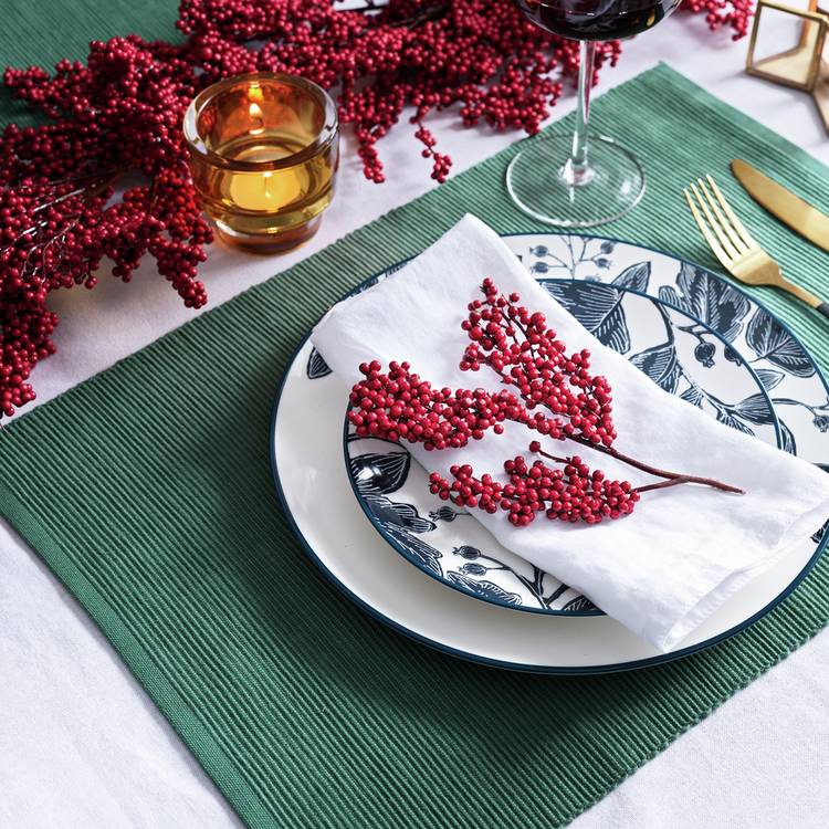 Habitat Green Ribbed Set of 4 Placemats 0