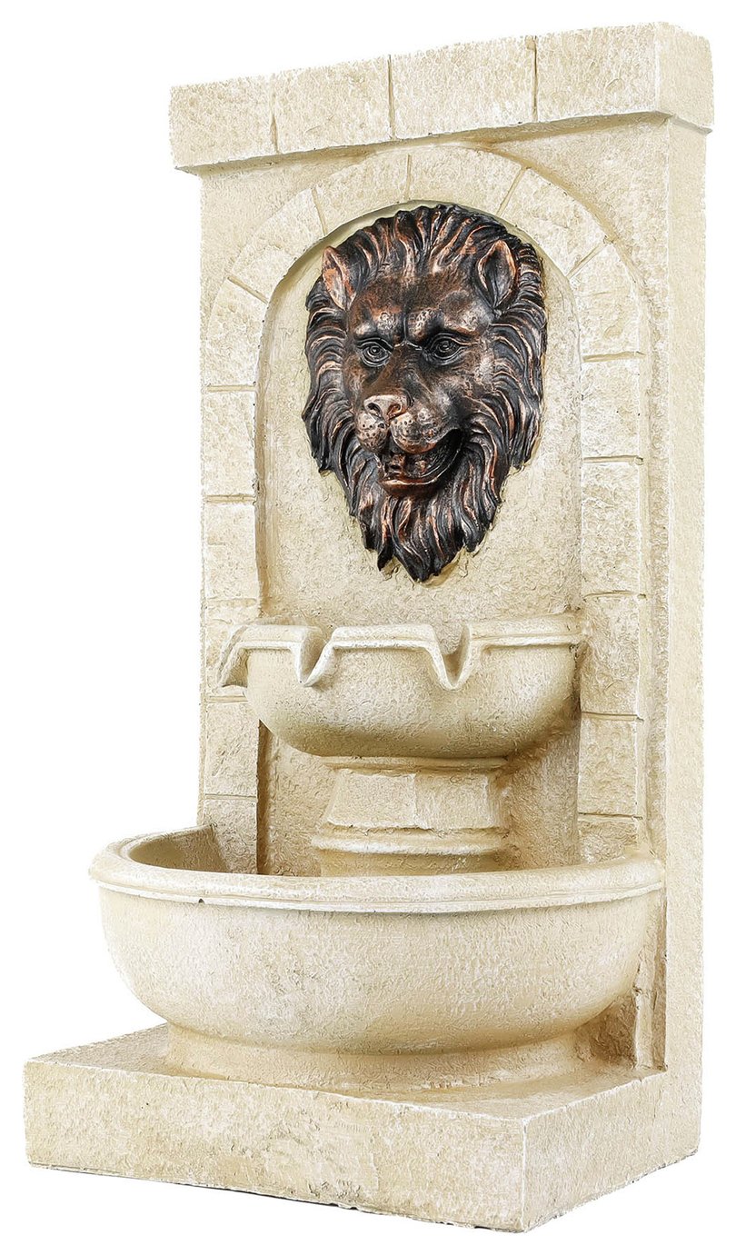 Streetwize Garden Lion Head Solar Water Feature