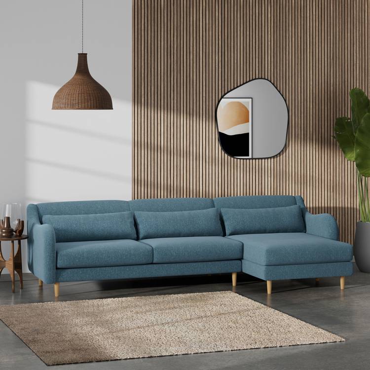 Habitat Turnmill Right Hand Corner Sofa - Blue 0