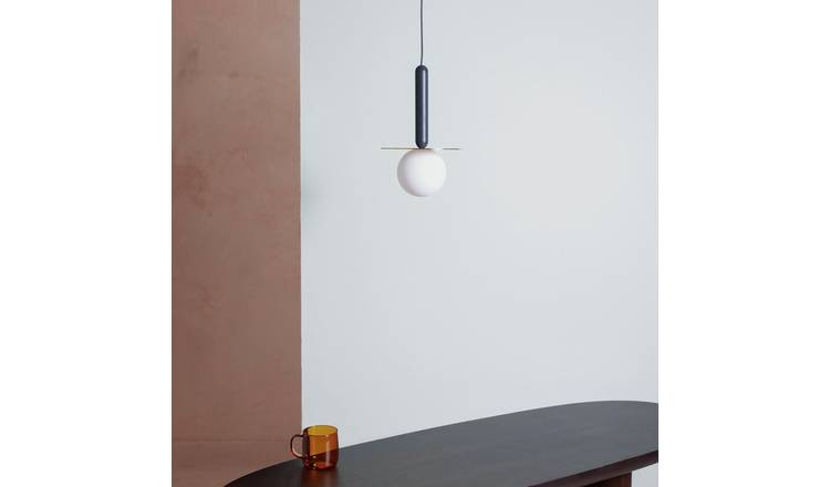 houseof Plate Metal&Glass Bathroom Pendant Light - Charcoal