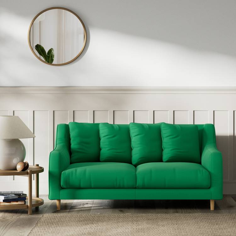Habitat Swift Fabric 2 Seater Sofa - Emerald Green - Ash Leg 0