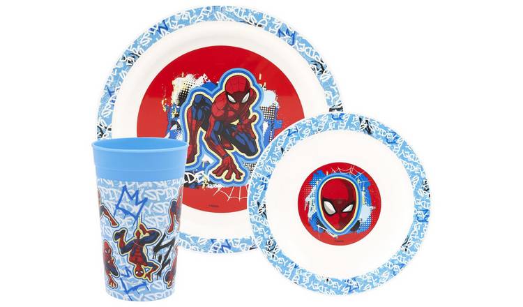 Spider-Man Kids Plastic Dinner Set - Blue