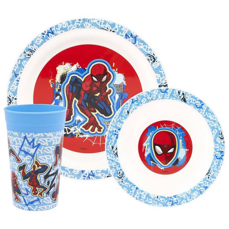 Spider-Man Kids Plastic Dinner Set - Blue 0