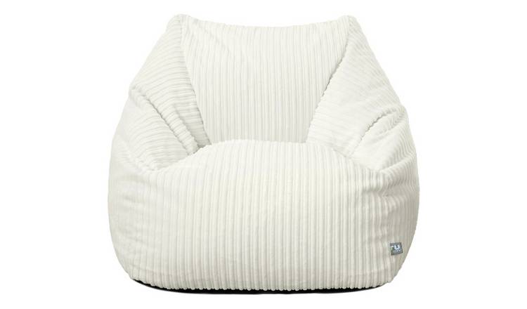 rucomfy Fabric Jumbo Cord Snuggle Chair Beanbag - Ivory