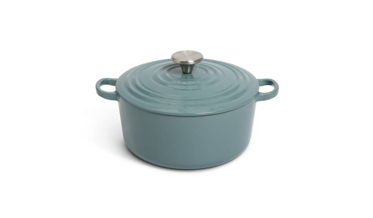 Habitat 3.3 Litre Cast Iron Casserole Dish - Blue