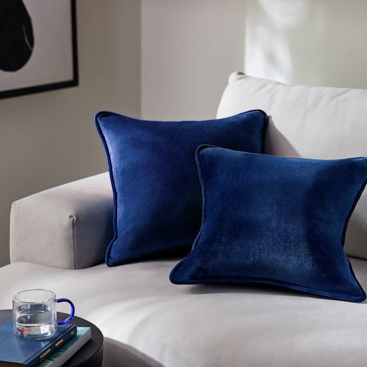 Habitat Velvet Cushion Cover - 2 Pack - Navy - 43x43cm 0