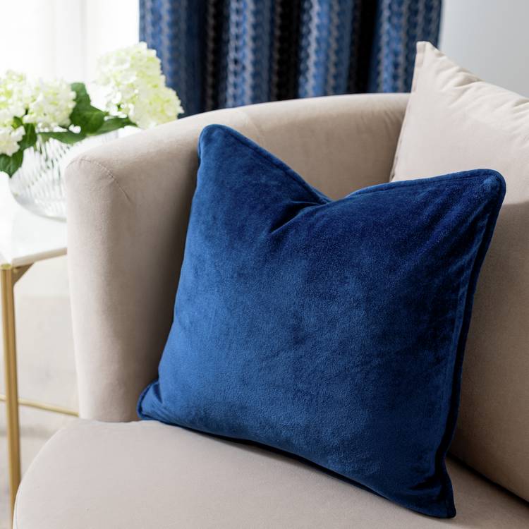 Habitat Velvet Cushion Cover - 2 Pack - Navy - 43x43cm 0