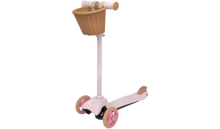 EVO Mini Cruiser 3 Wheel Scooter with Basket - Pink Pastel