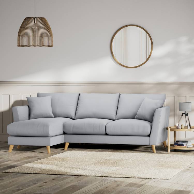 Habitat Lomond Left Hand Corner Sofa - Grey - Ash Leg 0