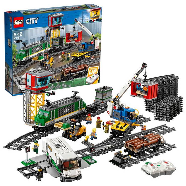 LEGO City Cargo Train RC Battery Powered Toy Track Set 60198 0