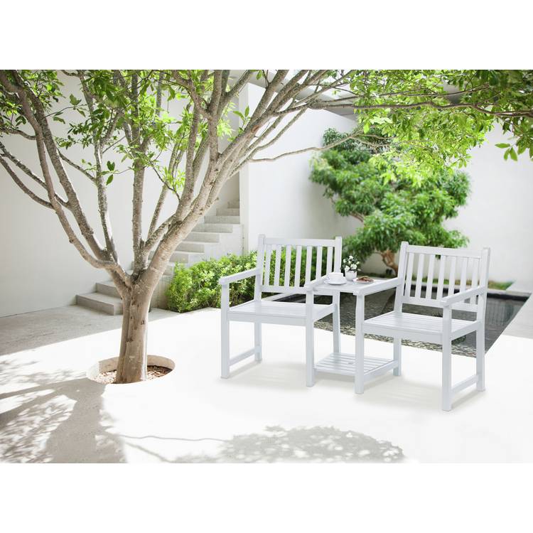 Greenhurst Danesford Wooden Garden Love Seats - Grey 0