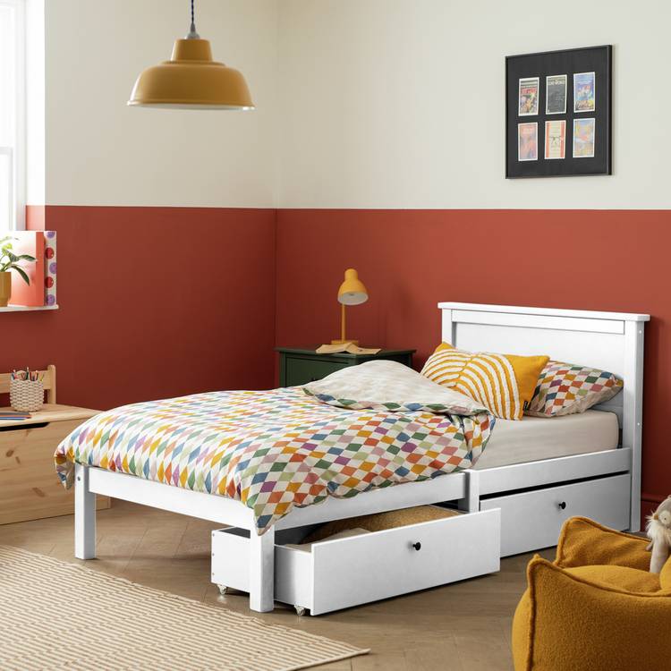 Habitat Brooklyn Single Bed Frame and Drawer - White 0