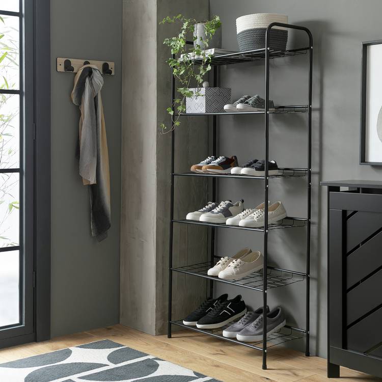 Argos Home Jorn 6 Shelf Shoe Storage Rack - Black  0