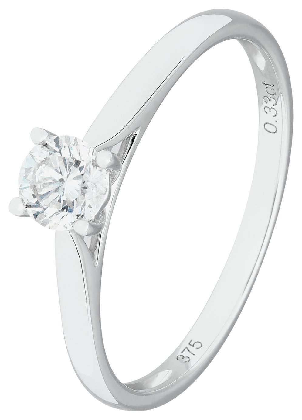Revere 9ct White Gold 0.33ct Diamond Engagement Ring - T