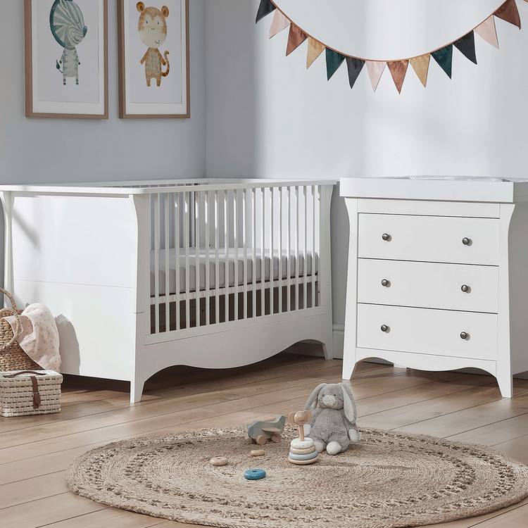 Cuddleco Clara 2 Piece Nursery Furniture Set - White 0