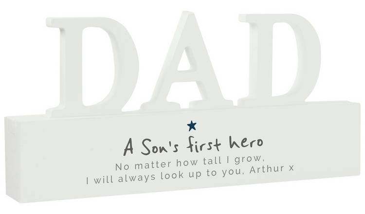 Personalised Message Son's First Hero Dad Wooden Ornament