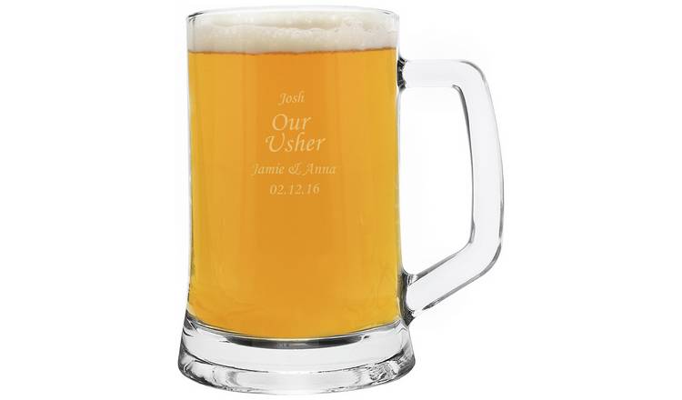 Personalised Message Engraved Pint Stern Tankard Glass