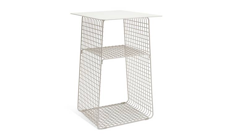 Habitat Cal Metal Bedside Table - Grey