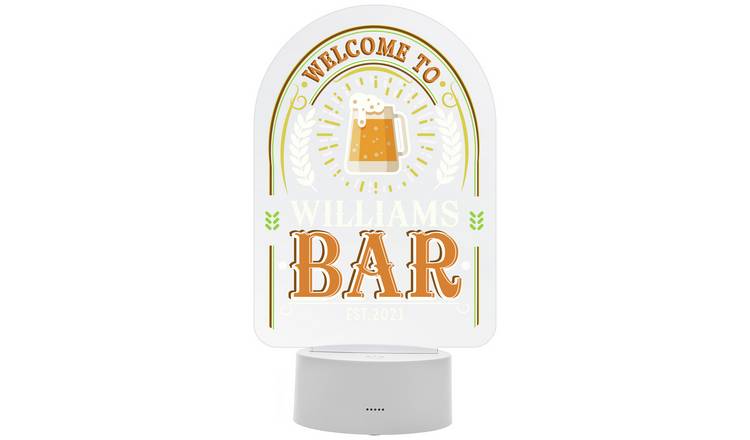 Personalised Message Welcome To bar LED Night Light
