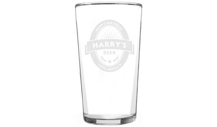 Personalised Message Beer Label Pint Glass